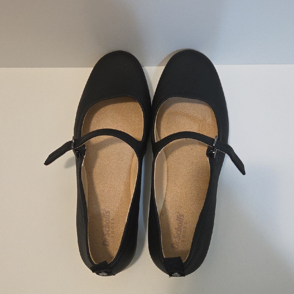 Dr. Scholl's Black Mary Jane Ballet Flats with Strap - Picture 3 of 8